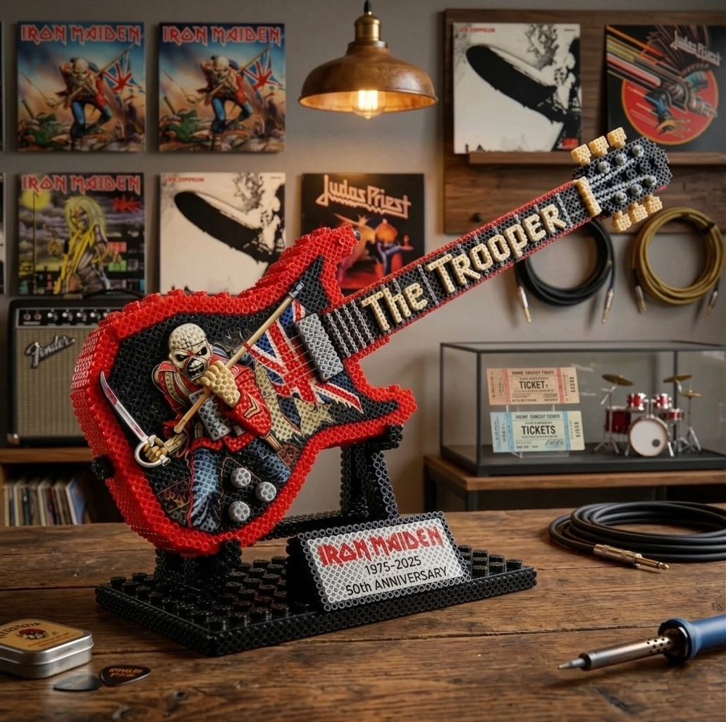 🎸 50th Anniversary Rock Icon 3D Perler Bead Guitar DIY Kit