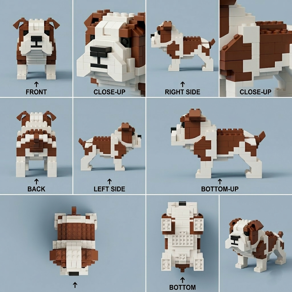 🐶 Classic Bulldog Brick Set