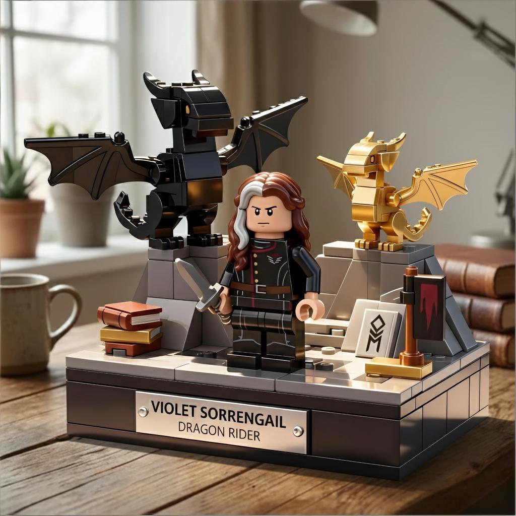🐉⚔️ Violet Sorrengail—Dual Dragon Collector Brick