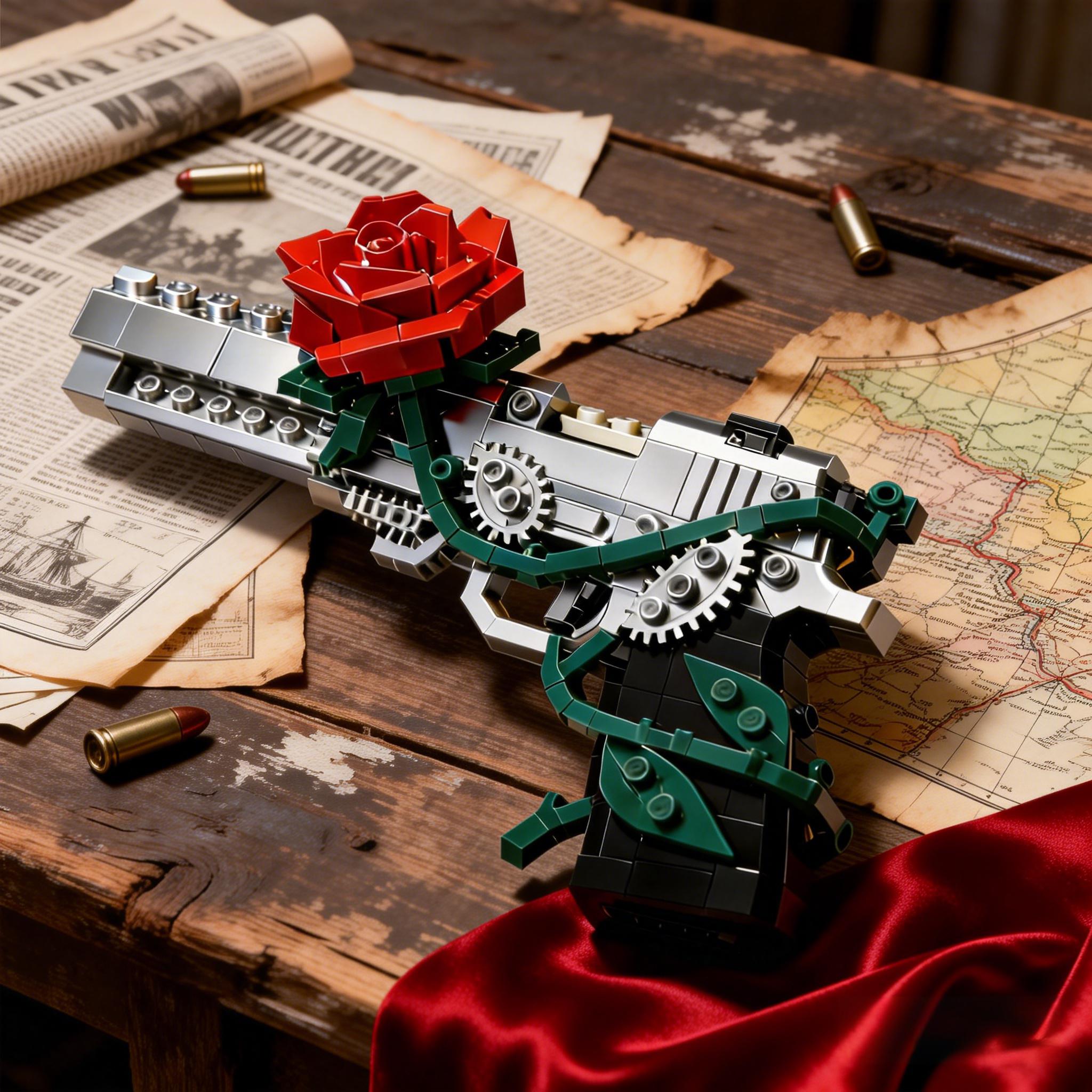 ๐น๐ซ Mechanical Rose Pistol Collector Brick Display Set