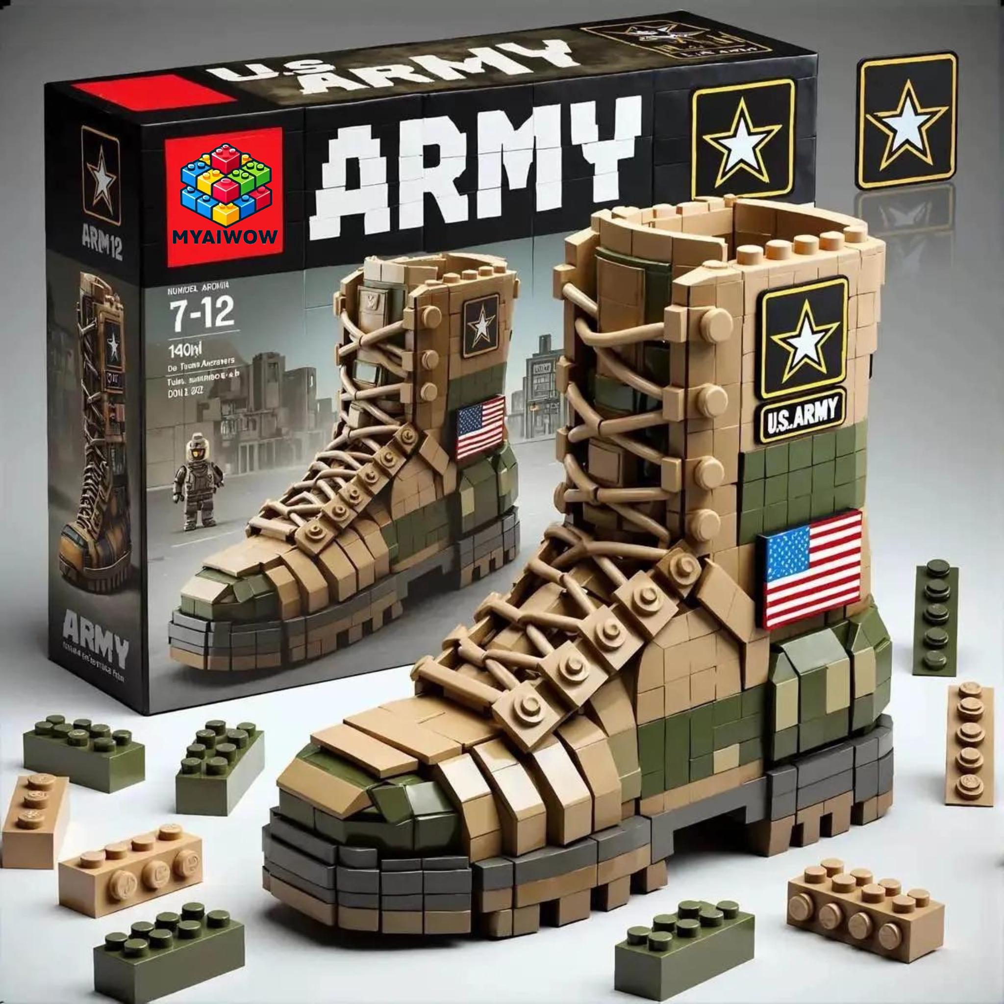 Built to Serve — U.S. Military Boots Collector Brick Display Set