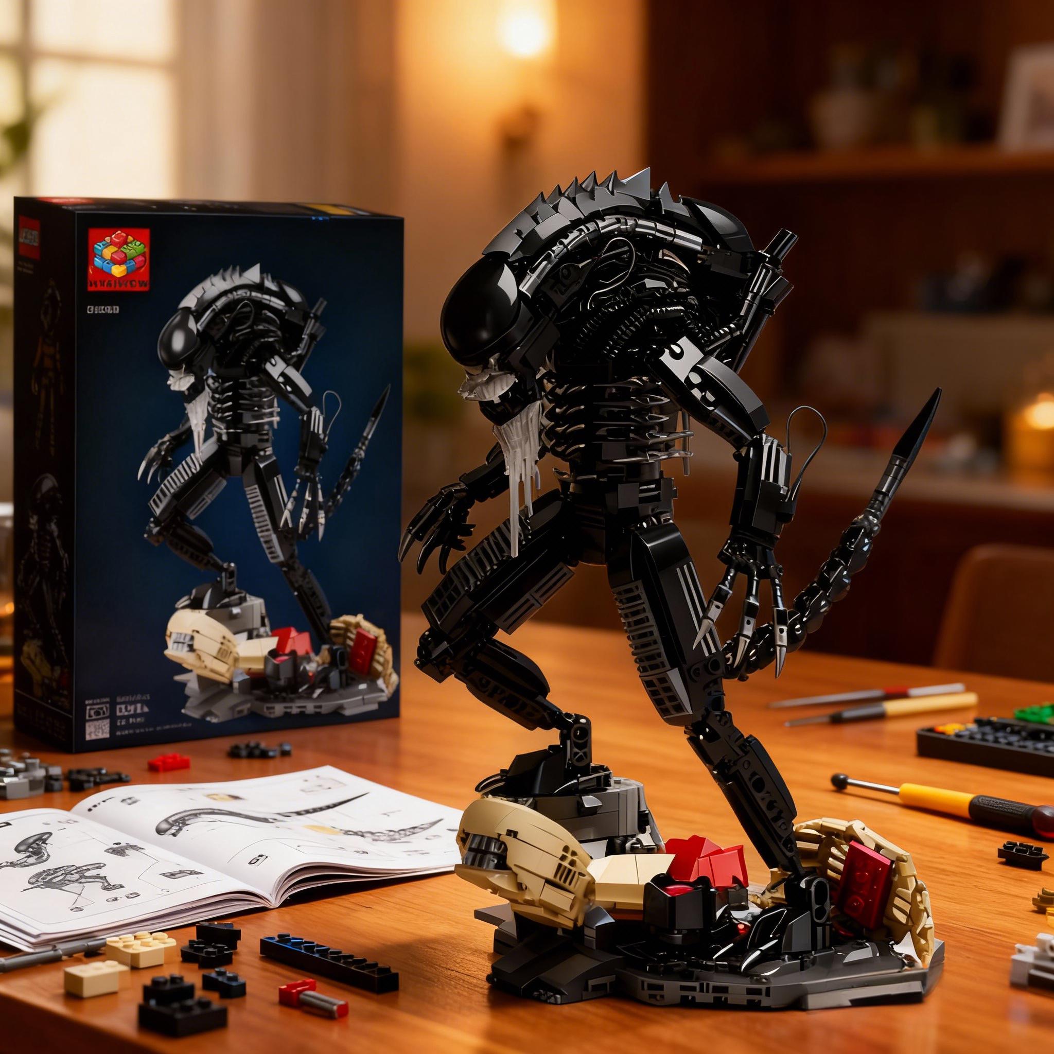 👽🖤 Xenomorph Dominator — Sci-Fi Collector Brick Statue