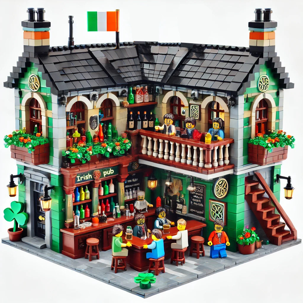 Saint Patrick's Day Irish Pub Building Blocks Set