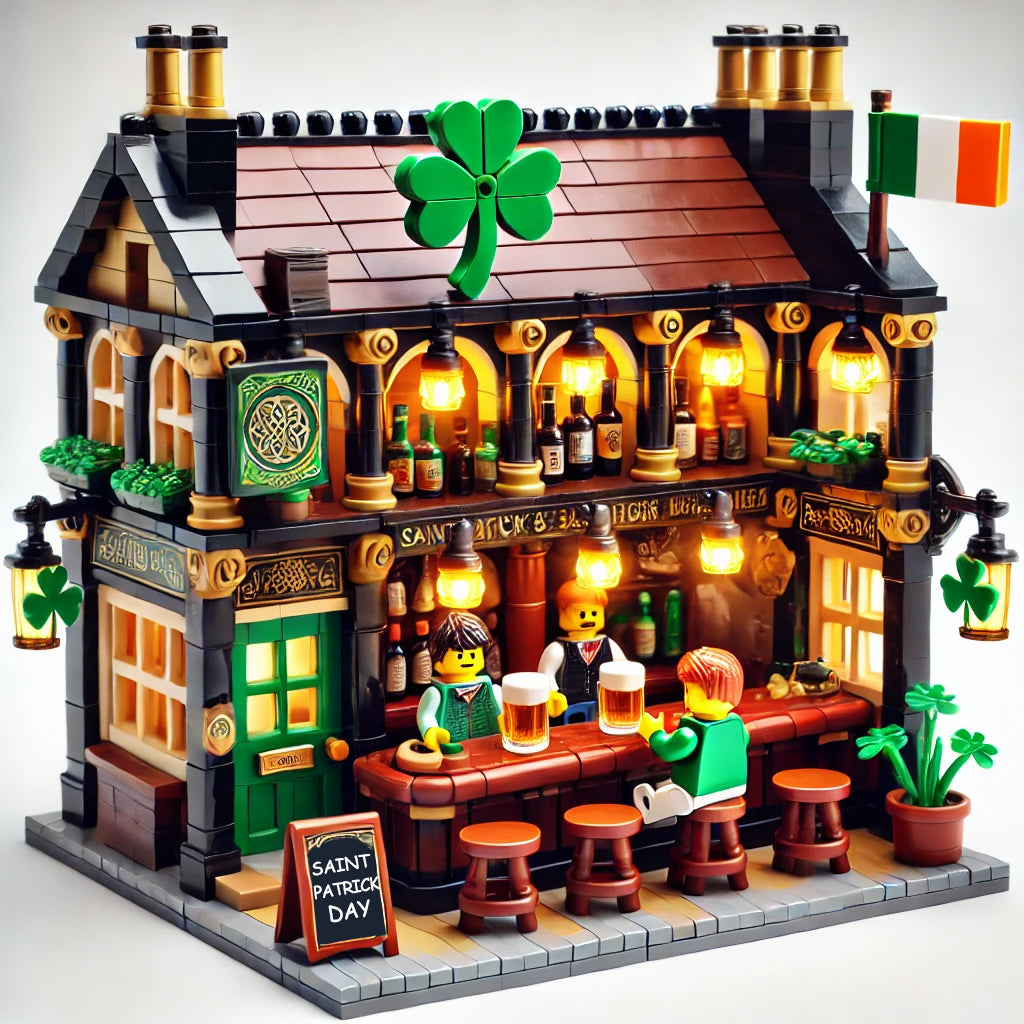 Saint Patrick's Day Irish Pub Building Blocks Set