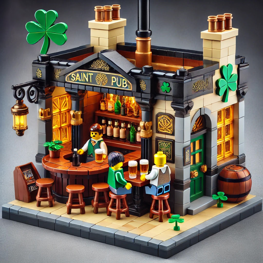 Saint Patrick's Day Irish Pub Building Blocks Set