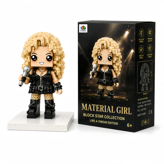 80s Pop Diva Brick Figure – Material Girl Edition
