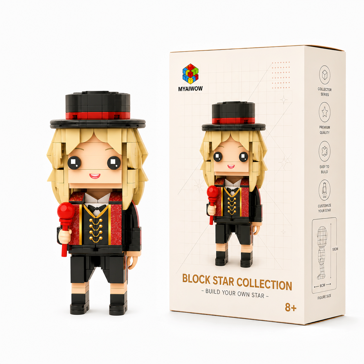 Red Ringmaster Brick Figure – Inspired by an Iconic Pop Performance Era