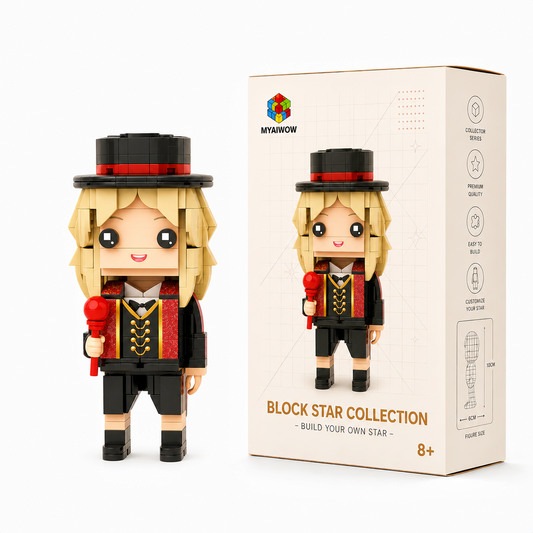 Red Ringmaster Brick Figure – Inspired by an Iconic Pop Performance Era