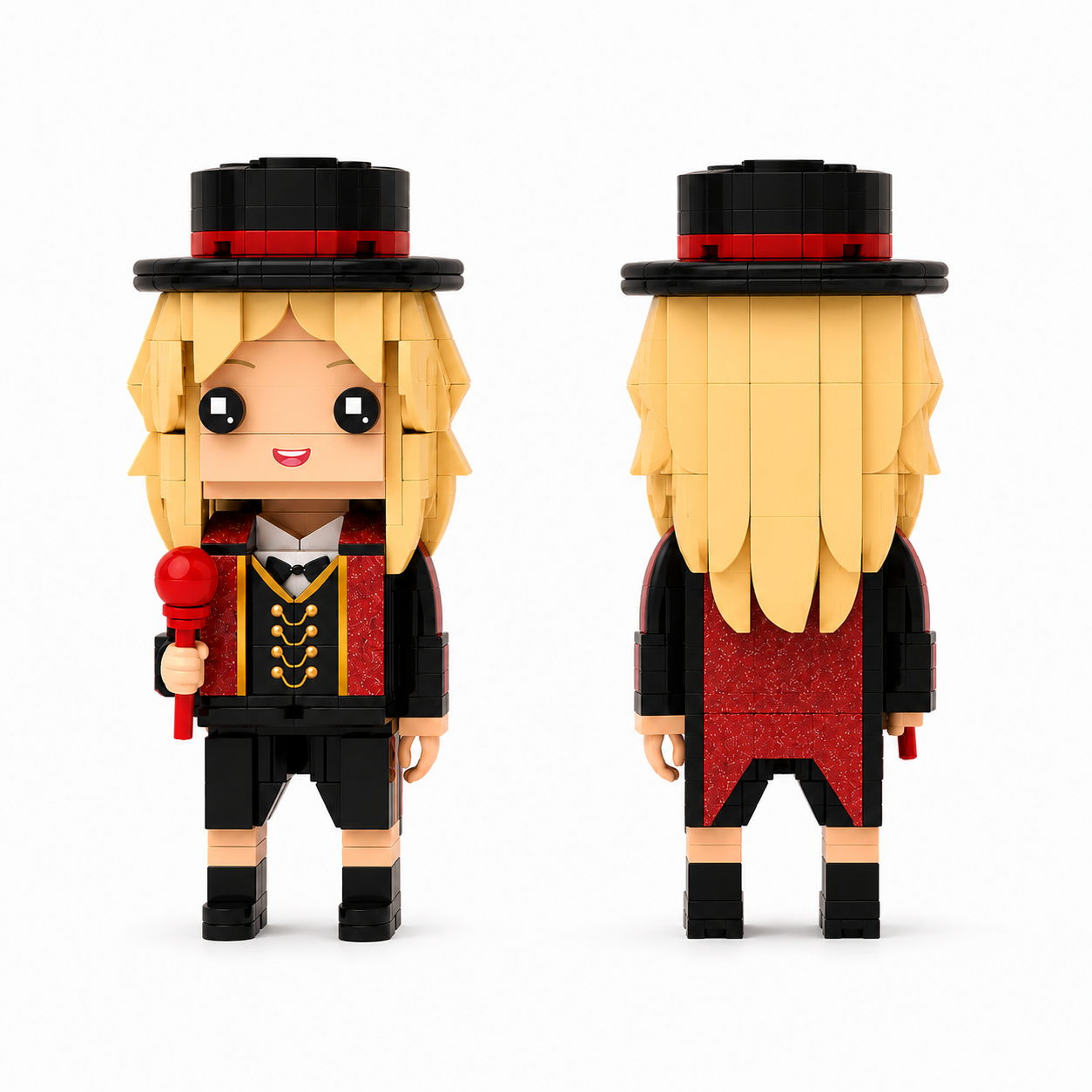 Red Ringmaster Brick Figure – Inspired by an Iconic Pop Performance Era