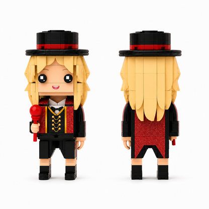 Red Ringmaster Brick Figure – Inspired by an Iconic Pop Performance Era