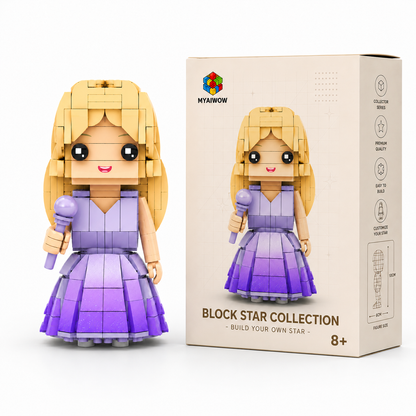 1989-Inspired Lavender Ball Gown Brick Figure | Pop Star Collectible Building Block