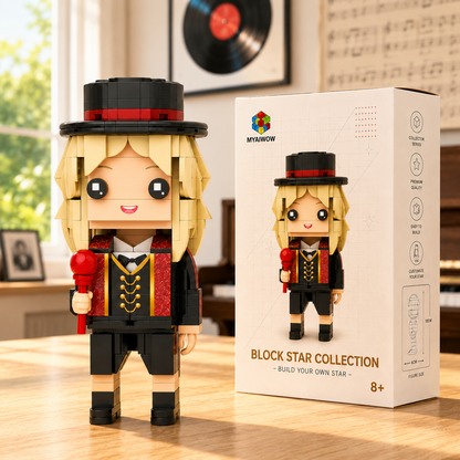 Red Ringmaster Brick Figure – Inspired by an Iconic Pop Performance Era