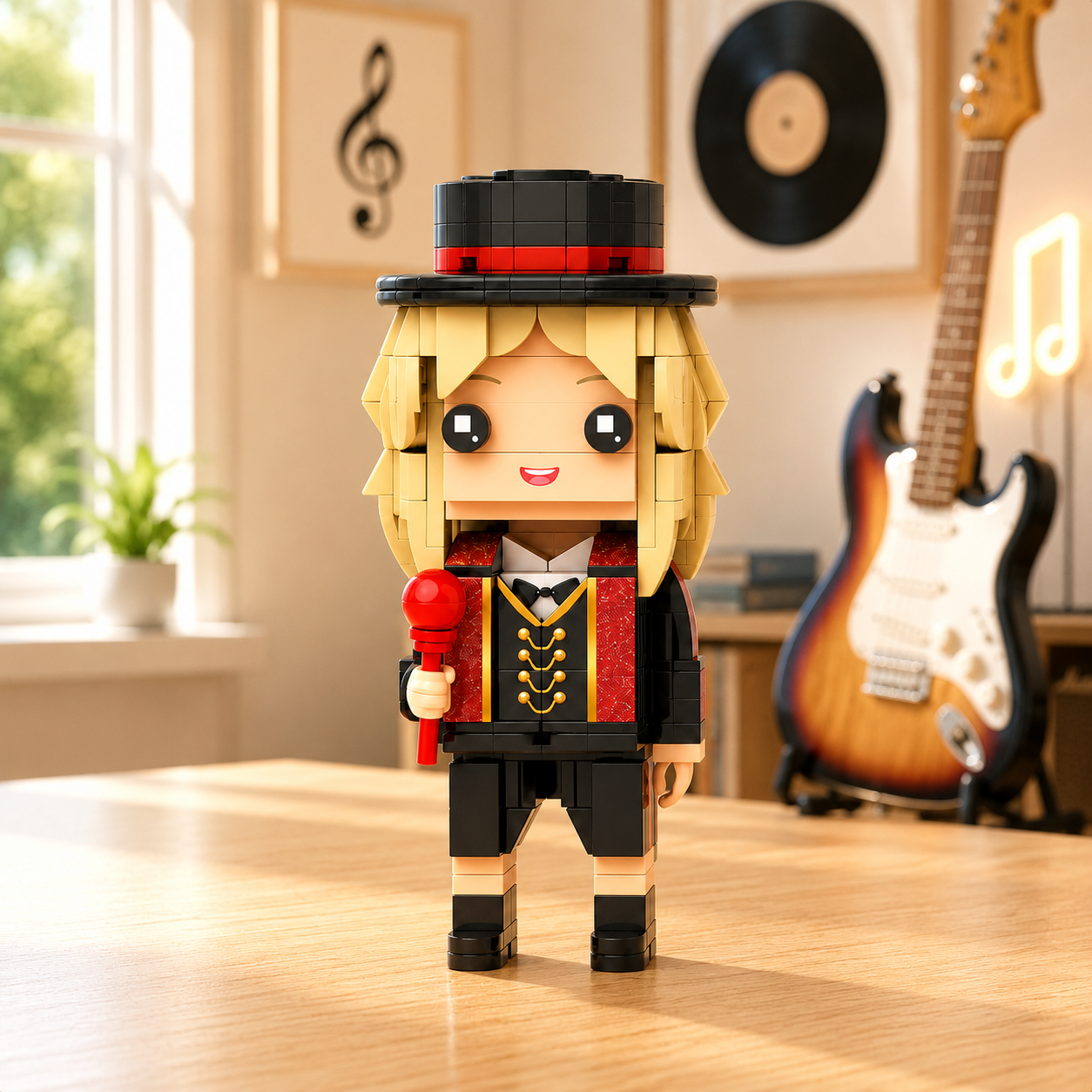 Red Ringmaster Brick Figure – Inspired by an Iconic Pop Performance Era