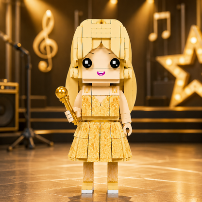 Golden Era Songbird Brick Figure | Music Icon Building Block Collectible
