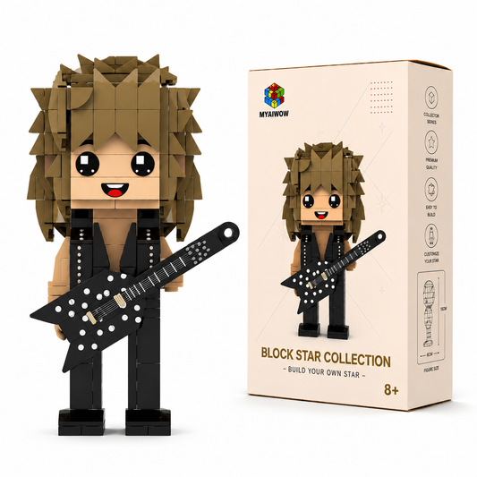Legendary Shred Guitarist Brick Figure