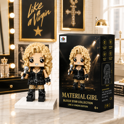 80s Pop Diva Brick Figure – Material Girl Edition