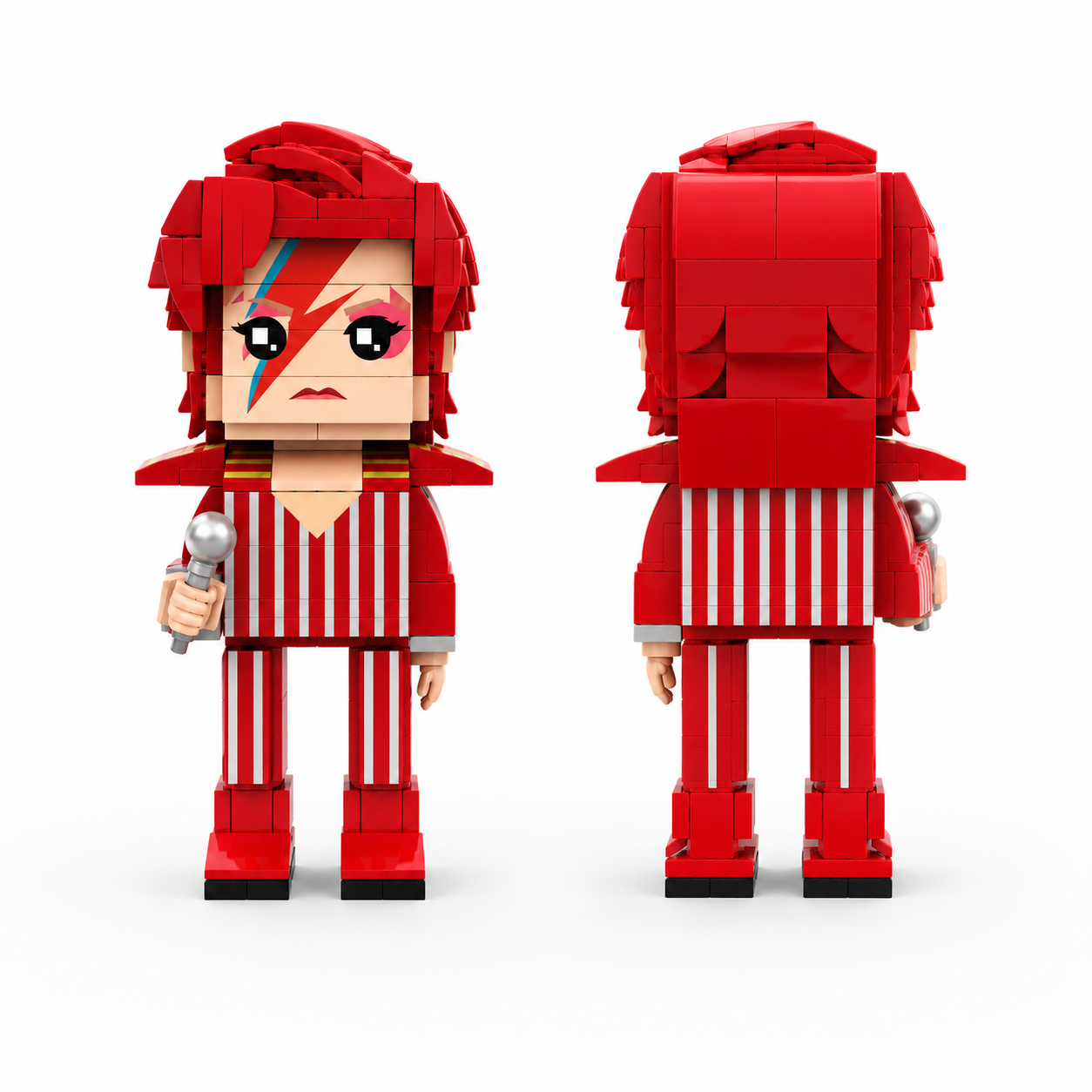 Glam Rock Lightning Star Brick Figure Building Set – Music Legend Collectible Display Model