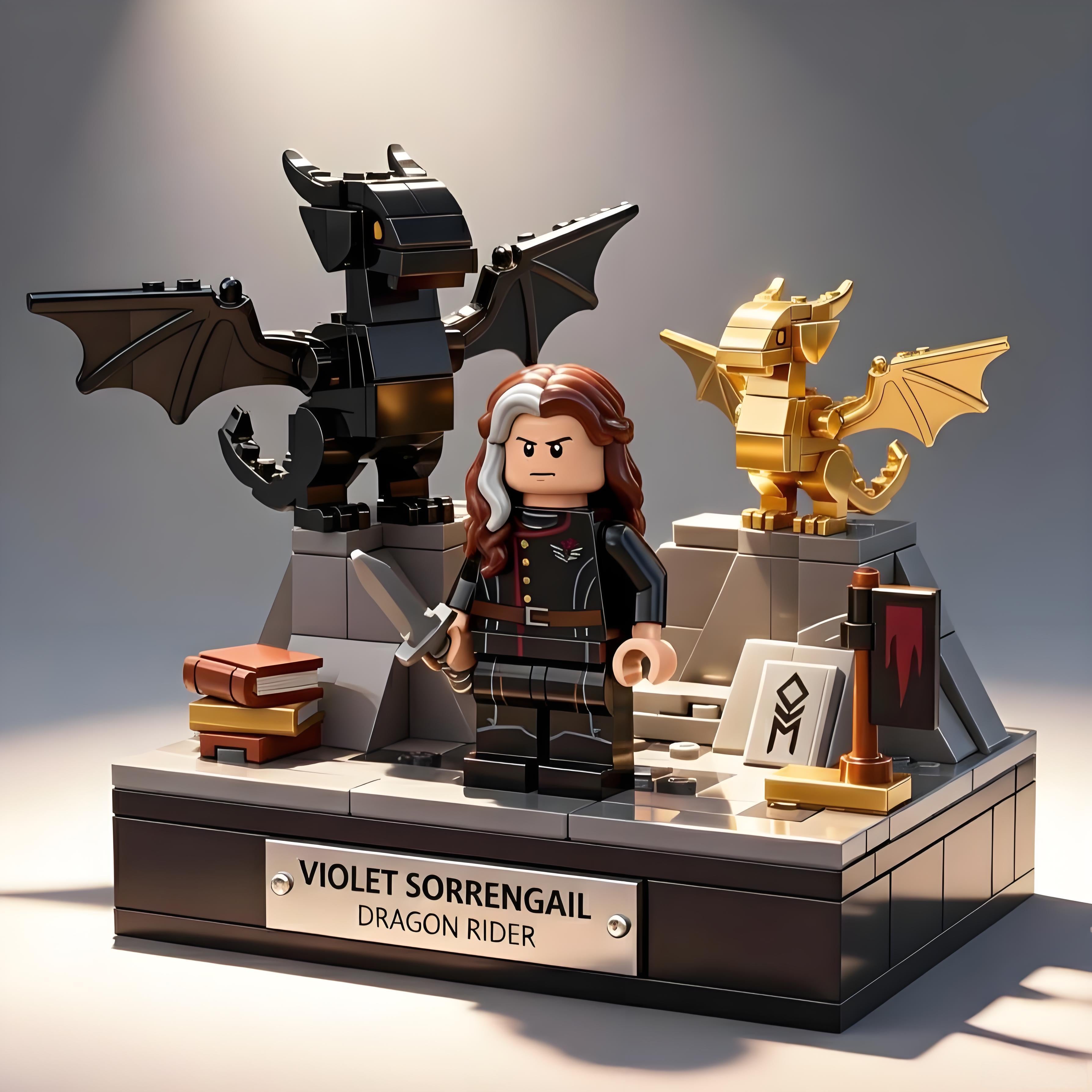 🐉⚔️ Violet Sorrengail—Dual Dragon Collector Brick