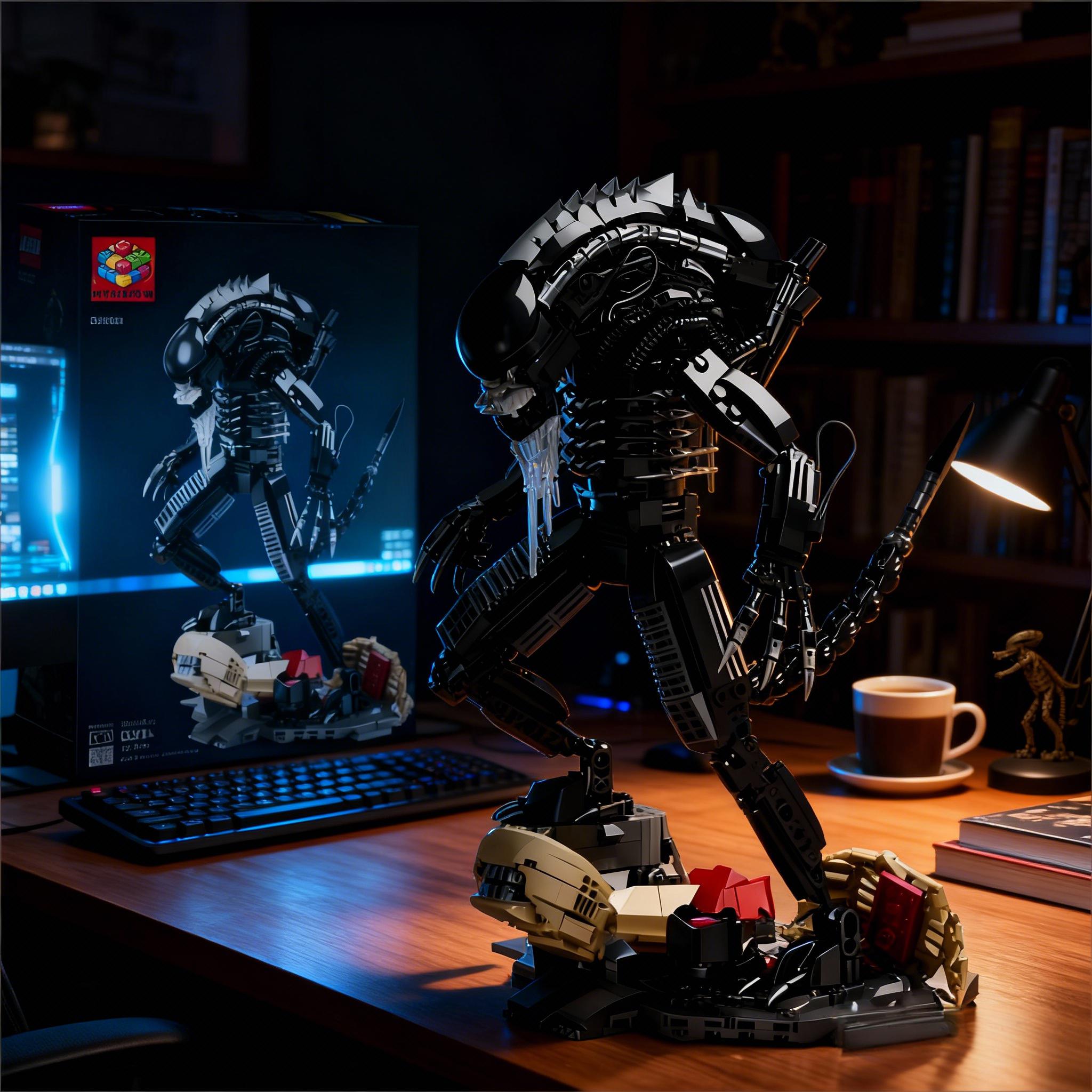 👽🖤 Xenomorph Dominator — Sci-Fi Collector Brick Statue