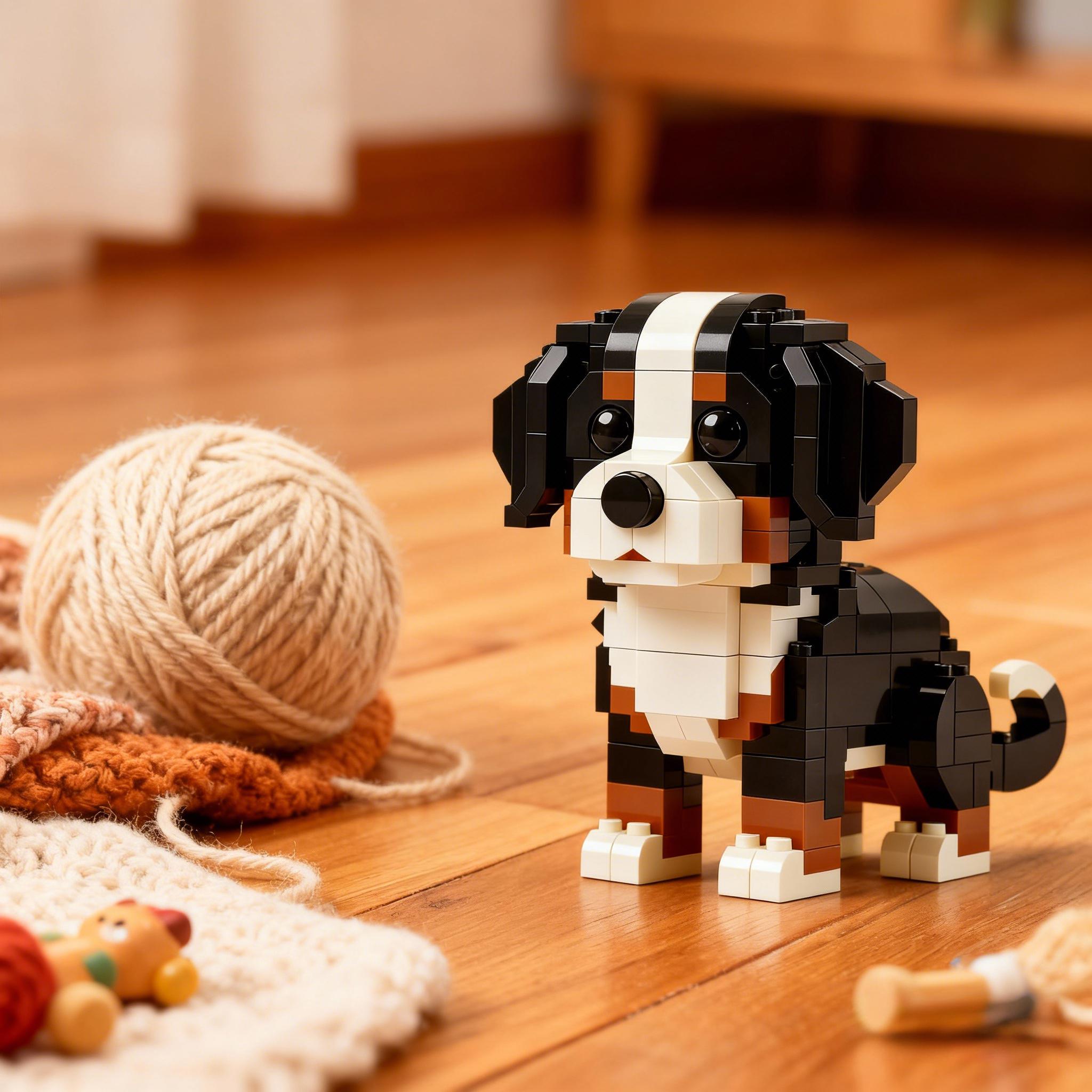 🐶✨ Bernese Pup — Companion Brick Figure