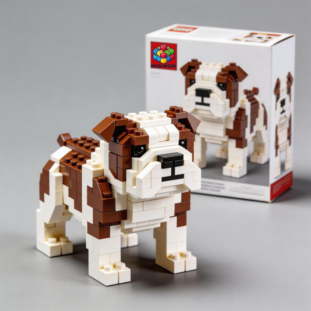 🐶 Classic Bulldog Brick Set