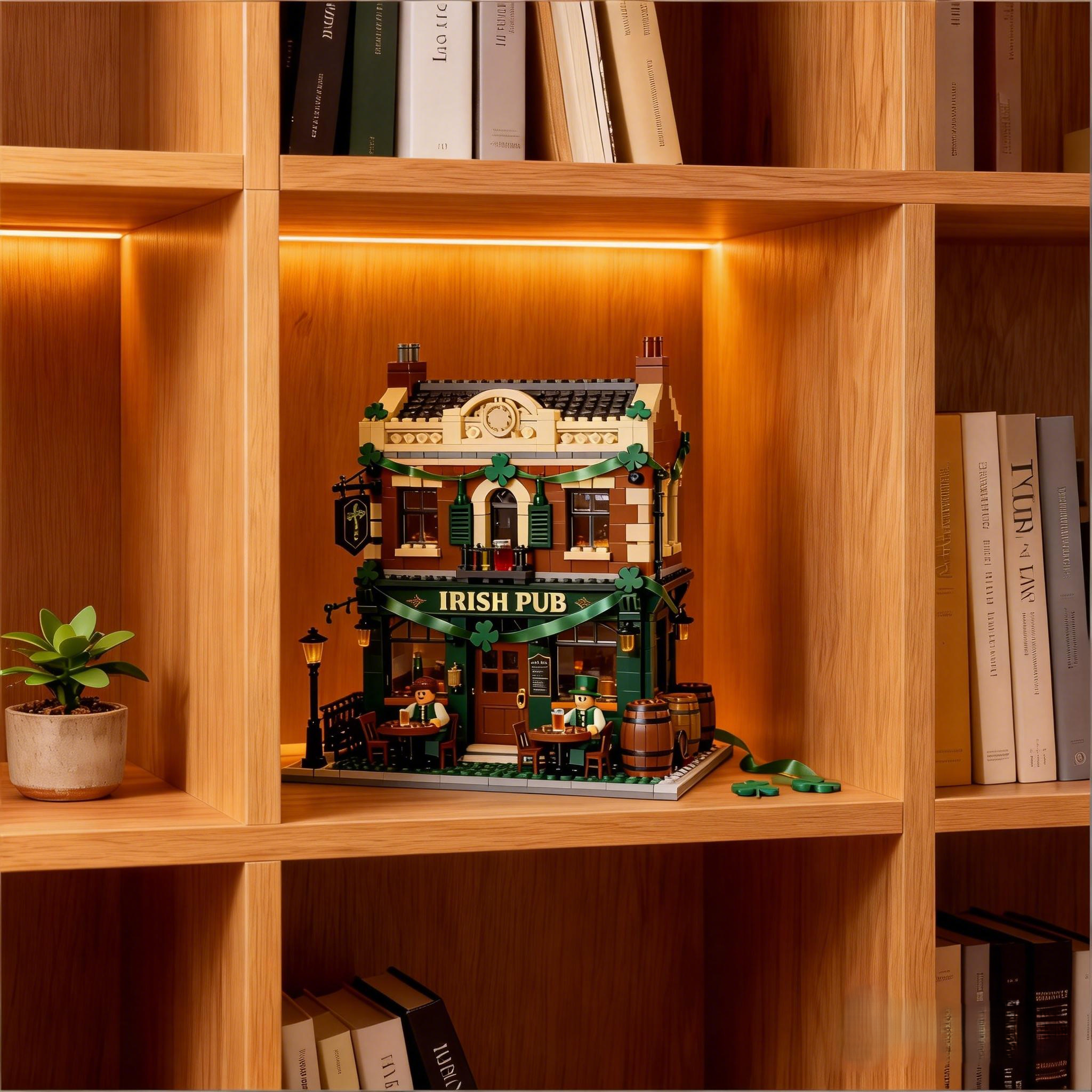 Irish Pub Street Corner Brick Building Set